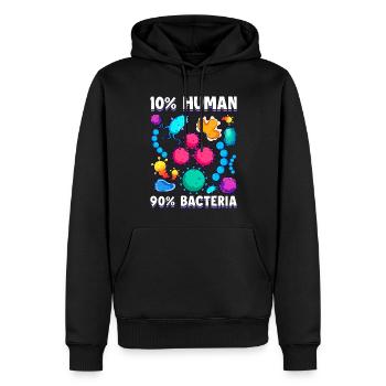 10 Human 90 Bacteria Biology Science - Men’s Premium Organic Hoodie - black - Front - Nico (187cm)