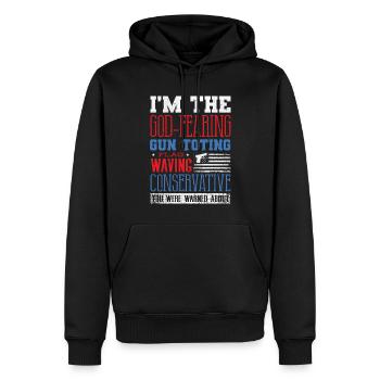 Amerikaner, Gott Angst, Flagge Wehne Konservativ - Männer Premium Bio Hoodie - Schwarz - Vorne - Nico (187cm)