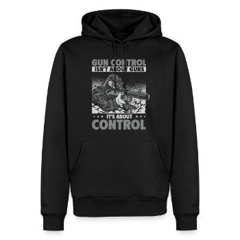Waffenkontrolle, Waffen, Waffenbesitzer - Männer Premium Bio Hoodie - Schwarz - Vorne - Nico (187cm)