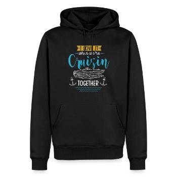 J’adore quand nous étions en croisade ensemble - Sweat à capuche Premium bio Homme - noir - Devant - Nico (187cm)