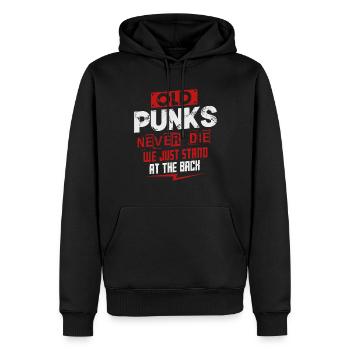 Old Punks Never Die, Musique Punk - Sweat à capuche Premium bio Homme - noir - Devant - Nico (187cm)