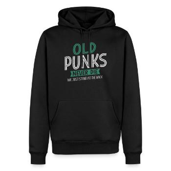 Old Punks Never Die, Musique Punk - Sweat à capuche Premium bio Homme - noir - Devant - Nico (187cm)