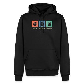 Metal -Musik, Rockpapiermetallmusik - Männer Premium Bio Hoodie - Schwarz - Vorne - Nico (187cm)