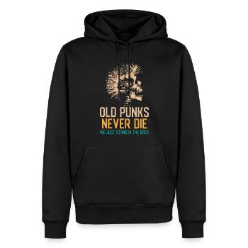 Old Punks Never Die, Musique Punk - Sweat à capuche Premium bio Homme - noir - Devant - Nico (187cm)