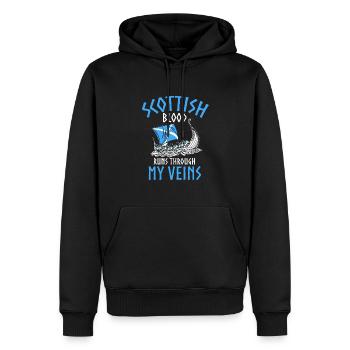 Le sang écossais coule dans mes veines - Sweat à capuche Premium bio Homme - noir - Devant - Nico (187cm)