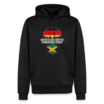 Deutsch mit jamaikanischen Wurzeln - Männer Premium Bio Hoodie - Schwarz - Vorne - Nico (187cm)