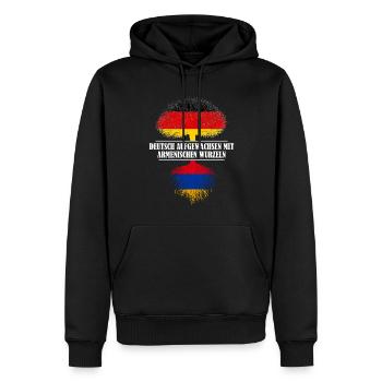 Deutsch mit armenischen Wurzeln - Männer Premium Bio Hoodie - Schwarz - Vorne - Nico (187cm)