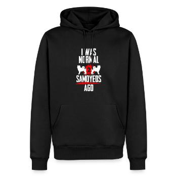 I was normal 2 Samojedes before - Men’s Premium Organic Hoodie - black - Front - Nico (187cm)