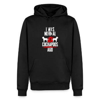 Ich war normal 2 Cockapoos voher - Männer Premium Bio Hoodie - Schwarz - Vorne - Nico (187cm)