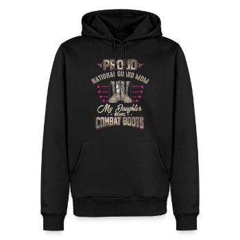 Proud National Guard Mother - Men’s Premium Organic Hoodie - black - Front - Nico (187cm)