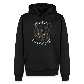 Gentillesse Comment répandre les fleurs sauvages - Sweat à capuche Premium bio Homme - noir - Devant - Nico (187cm)