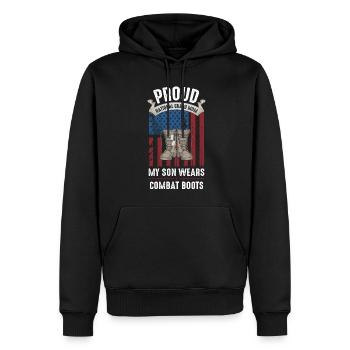 Proud National Guard Mother - Men’s Premium Organic Hoodie - black - Front - Nico (187cm)