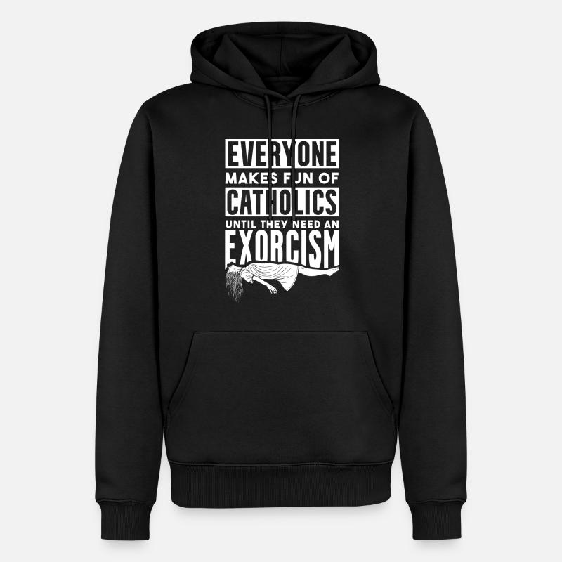 Catholiques, Église, Exorcisme - Sweat à capuche Premium bio Homme - noir