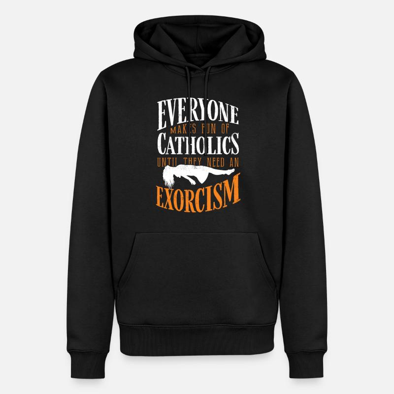 Catholiques, Église, Exorcisme - Sweat à capuche Premium bio Homme - noir