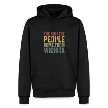 Coolest people come from Wichita - Männer Premium Bio Hoodie - Schwarz - Vorne - Nico (187cm)