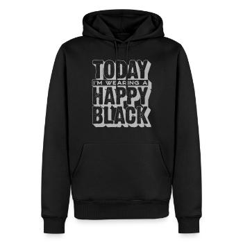 Today I wear a cheerful black - Men’s Premium Organic Hoodie - black - Front - Nico (187cm)