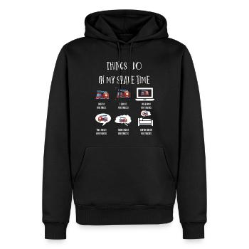 Ce que je fais, camion de pompiers, camions de pompiers - Sweat à capuche Premium bio Homme - noir - Devant - Nico (187cm)