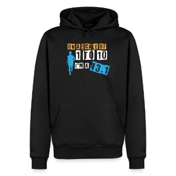 Semi-marathon, marathon, coureur - Sweat à capuche Premium bio Homme - noir - Devant - Nico (187cm)