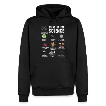 Défendez la science, la science - Sweat à capuche Premium bio Homme - noir - Devant - Nico (187cm)