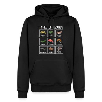 Types de lézards, lézards, reptiles - Sweat à capuche Premium bio Homme - noir - Devant - Nico (187cm)