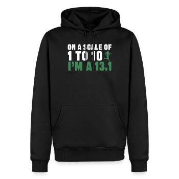 Semi-marathon, marathon, coureur - Sweat à capuche Premium bio Homme - noir - Devant - Nico (187cm)