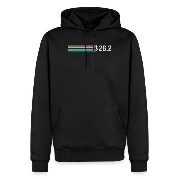 Semi-marathon, marathon, coureur - Sweat à capuche Premium bio Homme - noir - Devant - Nico (187cm)