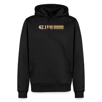 Semi-marathon, marathon, coureur - Sweat à capuche Premium bio Homme - noir - Devant - Nico (187cm)