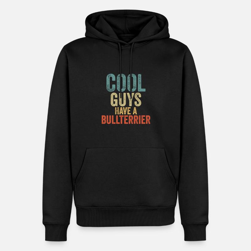 Cool Guys a un bullterrier - Sweat à capuche Premium bio Homme - noir