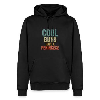 Cool Guys a un pékinois - Sweat à capuche Premium bio Homme - noir - Devant - Nico (187cm)