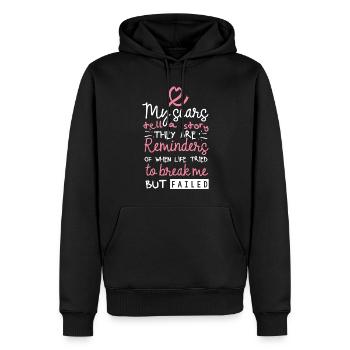 Sensibilisation au cancer du sein - Sweat à capuche Premium bio Homme - noir - Devant - Nico (187cm)