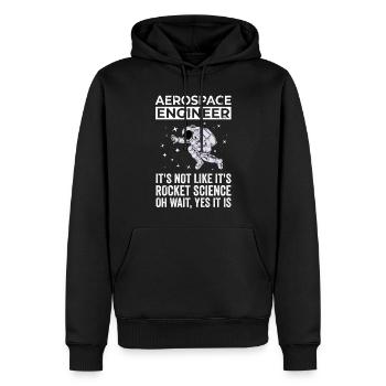 Ingénieur aérospatial, Rocket Science - Sweat à capuche Premium bio Homme - noir - Devant - Nico (187cm)