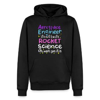Aerospace Engineer, Rocket Science - Men’s Premium Organic Hoodie - black - Front - Nico (187cm)