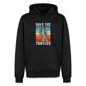 Save the turtles water turtle - Männer Premium Bio Hoodie - Schwarz - Vorne - Nico (187cm)