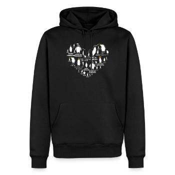 Pinguine, Penguin, Penguin -Liebhaber - Männer Premium Bio Hoodie - Schwarz - Vorne - Nico (187cm)