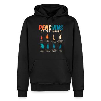Pinguine, Penguin, Penguin -Liebhaber - Männer Premium Bio Hoodie - Schwarz - Vorne - Nico (187cm)