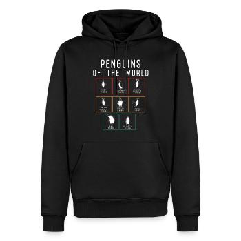 Pinguine, Penguin, Penguin -Liebhaber - Männer Premium Bio Hoodie - Schwarz - Vorne - Nico (187cm)