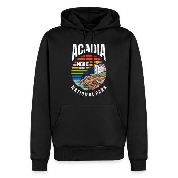 Parc national Acadia - Sweat à capuche Premium bio Homme - noir - Devant - Nico (187cm)