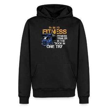 LKW -Fahrer, Trucker, Fahrwagen Fahren - Männer Premium Bio Hoodie - Schwarz - Vorne - Nico (187cm)