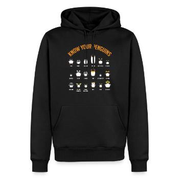 Pingouins, Pingouins, Amateurs de Pingouins - Sweat à capuche Premium bio Homme - noir - Devant - Nico (187cm)