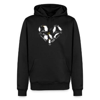 Pinguine, Penguin, Penguin -Liebhaber - Männer Premium Bio Hoodie - Schwarz - Vorne - Nico (187cm)