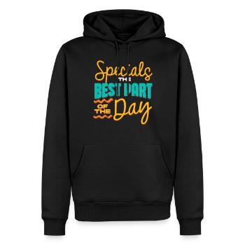 Spéciaux La meilleure partie de la journée, Special Ed - Sweat à capuche Premium bio Homme - noir - Devant - Nico (187cm)