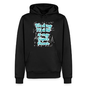 Teaching Math is my Superpower Back to School - Men’s Premium Organic Hoodie - black - Front - Nico (187cm)