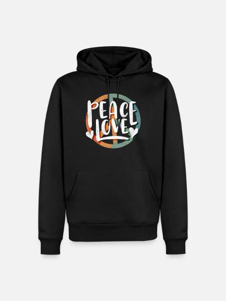 Love of peace, peace - Men’s Premium Organic Hoodie - black