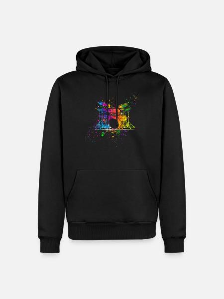 Drums, drummer - Men’s Premium Organic Hoodie - black