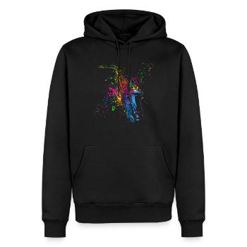 Saxofon, SAXofonist - Männer Premium Bio Hoodie - Schwarz - Vorne - Nico (187cm)