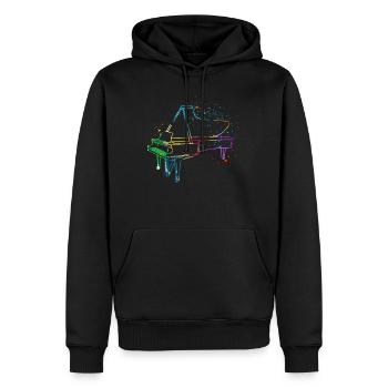 Piano, Pianiste - Sweat à capuche Premium bio Homme - noir - Devant - Nico (187cm)