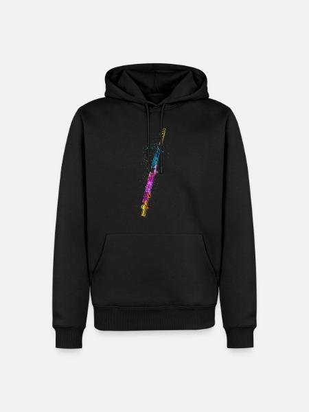 Flöte, Flöte spielen, - Männer Premium Bio Hoodie - Schwarz