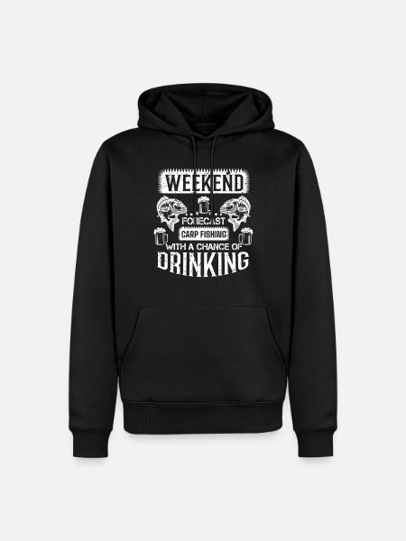 Carp fishing and drinking. - Men’s Premium Organic Hoodie - black