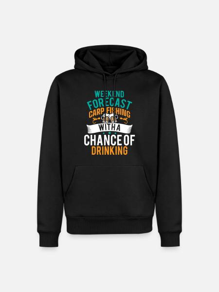 Carp fishing and drinking. - Men’s Premium Organic Hoodie - black
