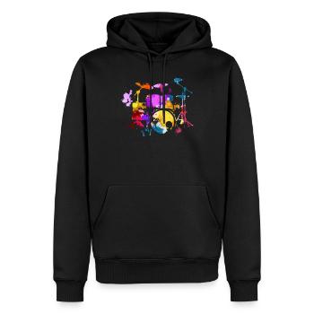 Schlagzeug, Schlagzeuger - Männer Premium Bio Hoodie - Schwarz - Vorne - Nico (187cm)